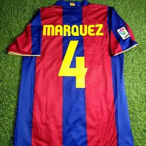 Marquez Barcelona Anniversary Home 2007 2008 Soccer Jersey Shirt M